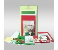 Набор для изготовления 4-х открыток с конвертами. 12,3х21,5см (2шт), 12,5х18см (2шт).  Christmas Красно-зеленый , 50 элементов.